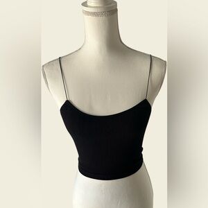 Streetwear Society Sleek Black Spaghetti Strap Crop Top